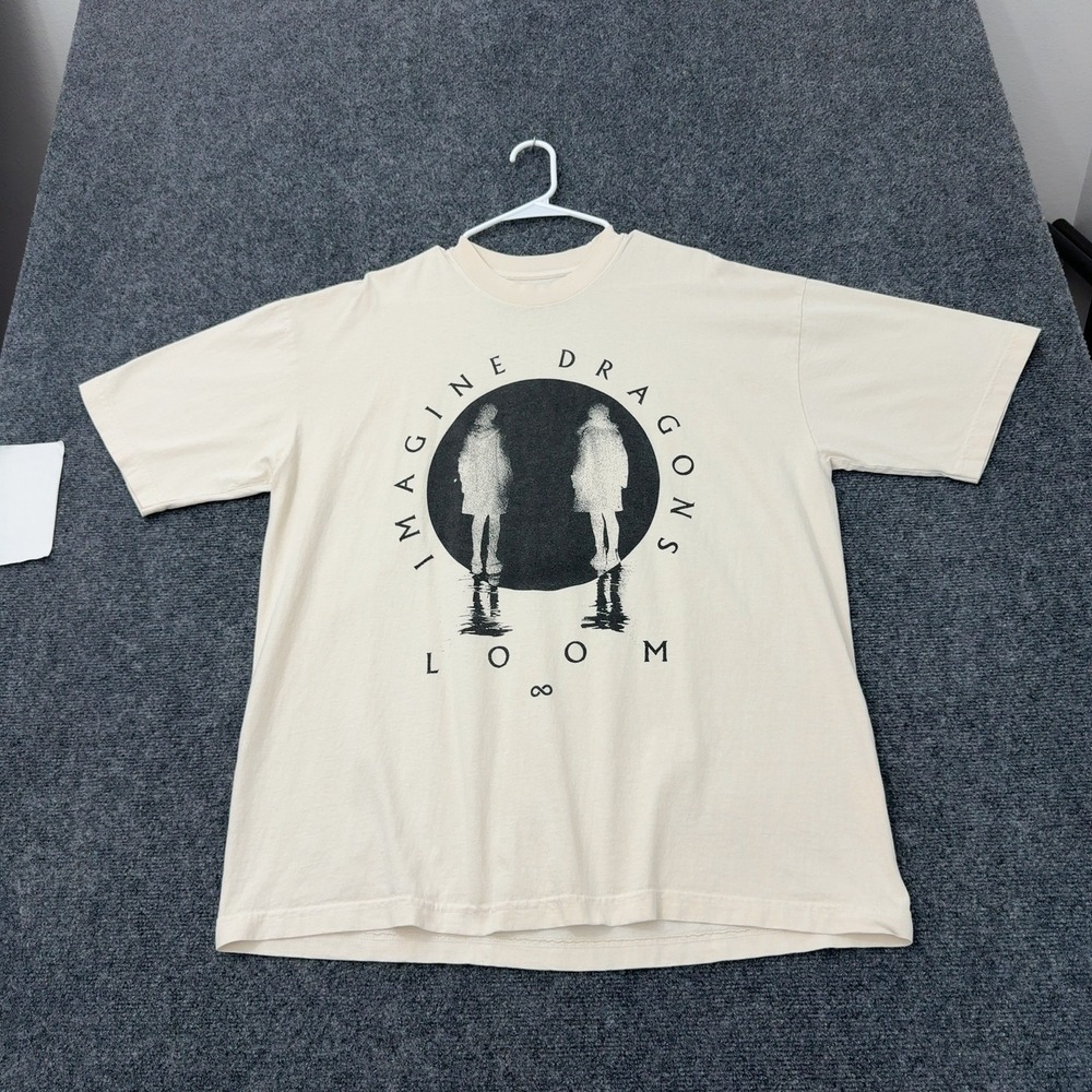 Imagine Dragons Loom World Tour 2024 Shirt XL Cream Cotton Graphic Concert Tee